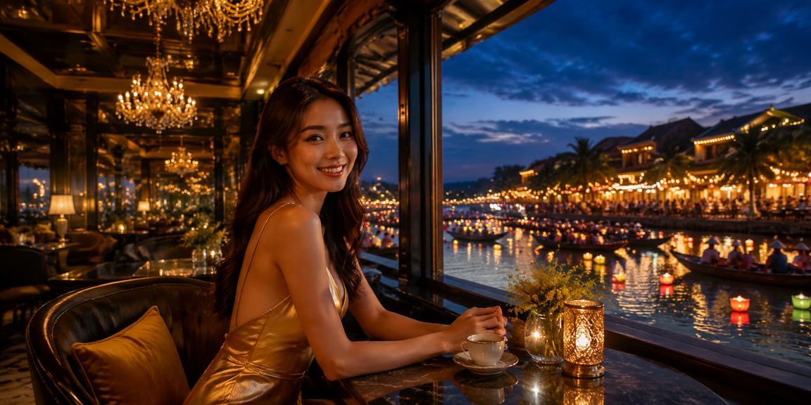 Khách hàng ở Hội An sử dụng điện thoại nhận voucher cá cược